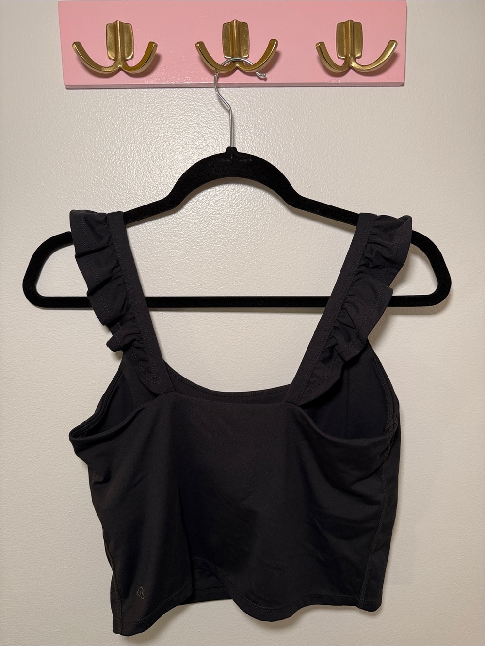Blogilates Ruffle Strap Black Tank - Picture 3 of 3